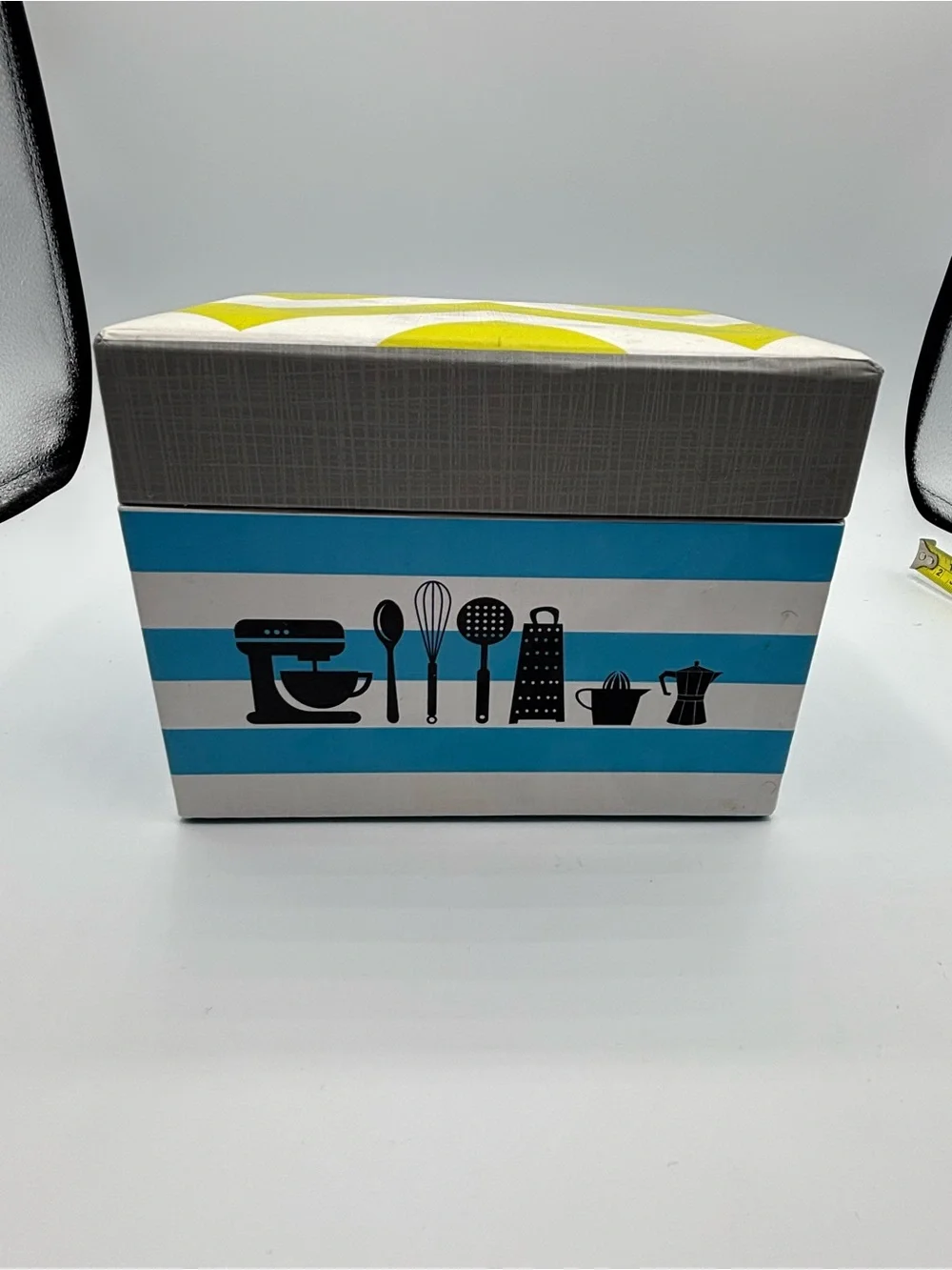 CR GIBSON Hinged Recipe Box CARDS & Dividers Kitchen Gear MCM Style